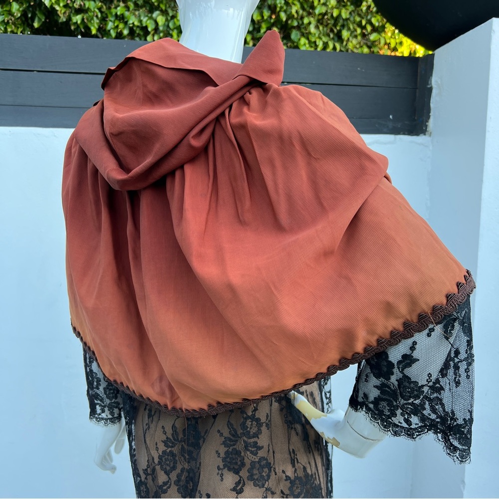 VTG Movie Costume Burnt Orange Hooded Capulet - Picture 7 of 16